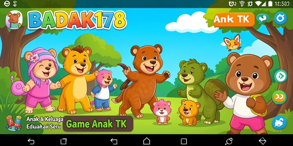 Tampilan antarmuka sederhana dan ramah anak dari BADAK178.