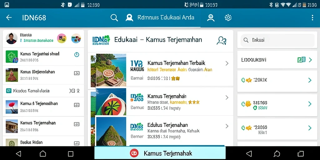 Antarmuka IDN668 yang bersih dan mudah digunakan untuk pencarian terjemahan.