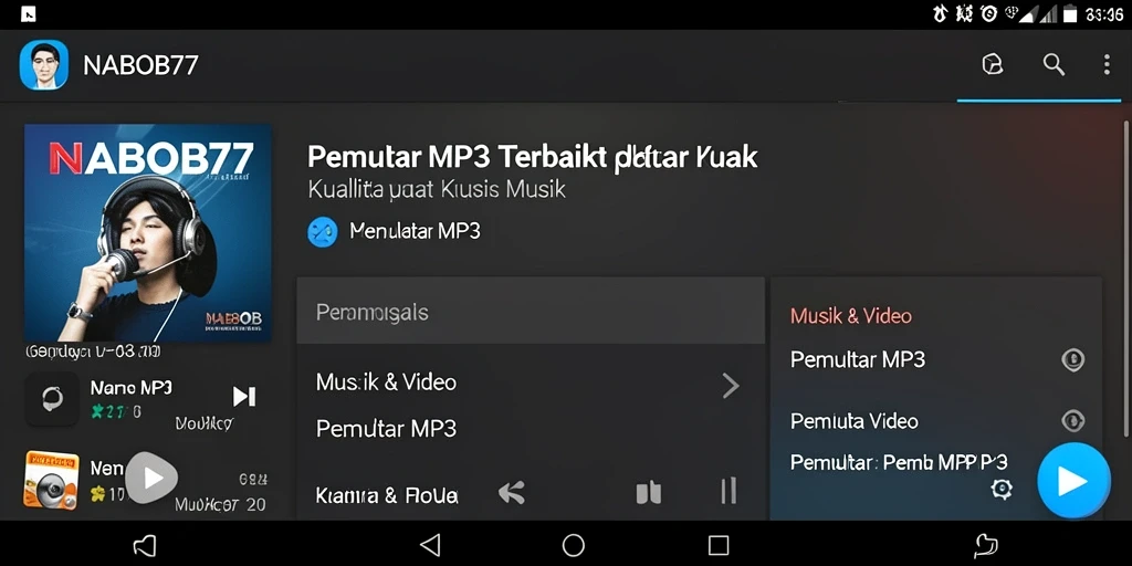 Antarmuka NABOB77 yang sederhana dan menarik untuk Pemutar MP3.