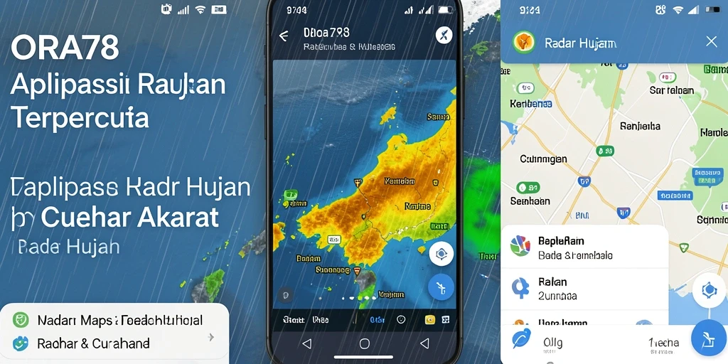 Antarmuka aplikasi ORA78 menampilkan data radar hujan yang jelas dan informatif.