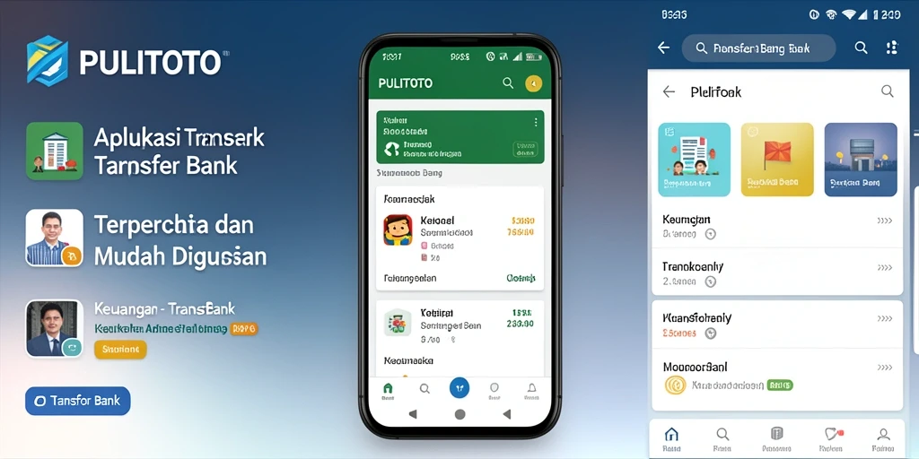 Tampilan antarmuka aplikasi PULITOTO untuk transfer bank yang mudah dan cepat.