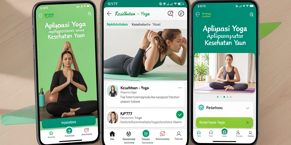 Antarmuka aplikasi RP777 yang menarik dan mudah diakses untuk sesi Yoga.