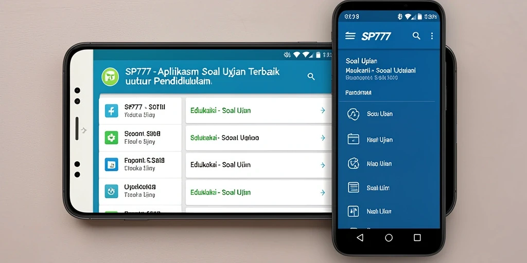 Tampilan antarmuka utama SP777 dengan fitur soal ujian.