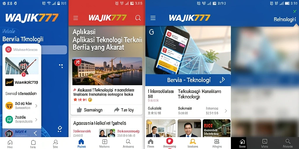 Tampilan antarmuka aplikasi WAJIK777 yang modern dan informatif.