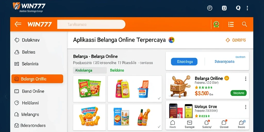 Antarmuka aplikasi WIN777 yang nyaman untuk belanja online.