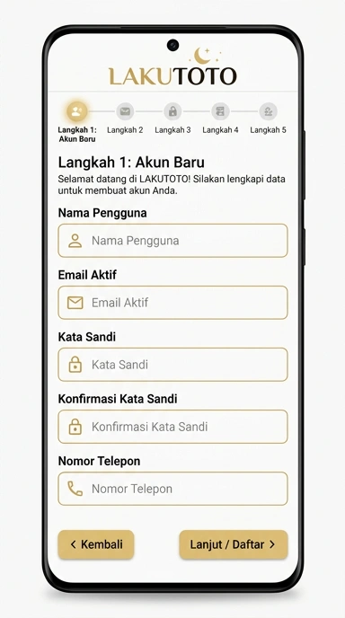 Buat Akun Baru di Lakutoto untuk Pengguna Android